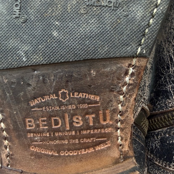 Bed|Stu BedStu tall leather black brown distressed riding‎ boots women's 8.5 - Picture 7 of 10